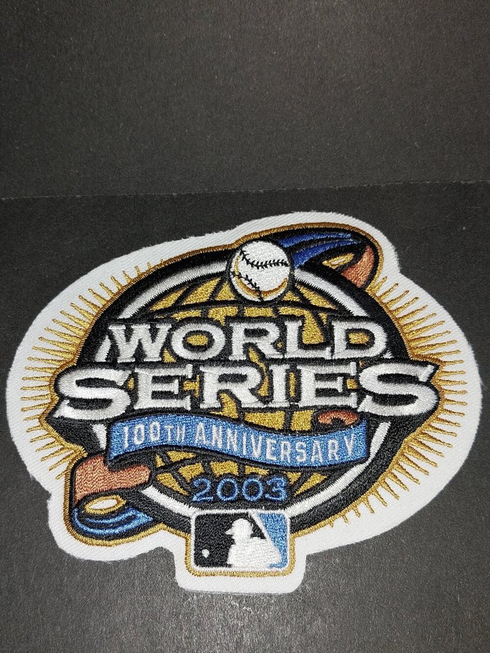 MAJOR LEAGUE BASEBALL 2003 WORLD SERIES 100TH ANNIVERSARY YANKEES-MARLINS PATCH
